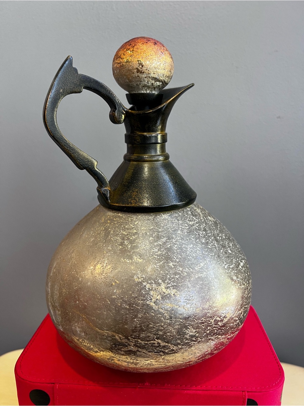 Glass and Metal Old-World Ewer or Pitcher is NWOT - Picture 3 of 8